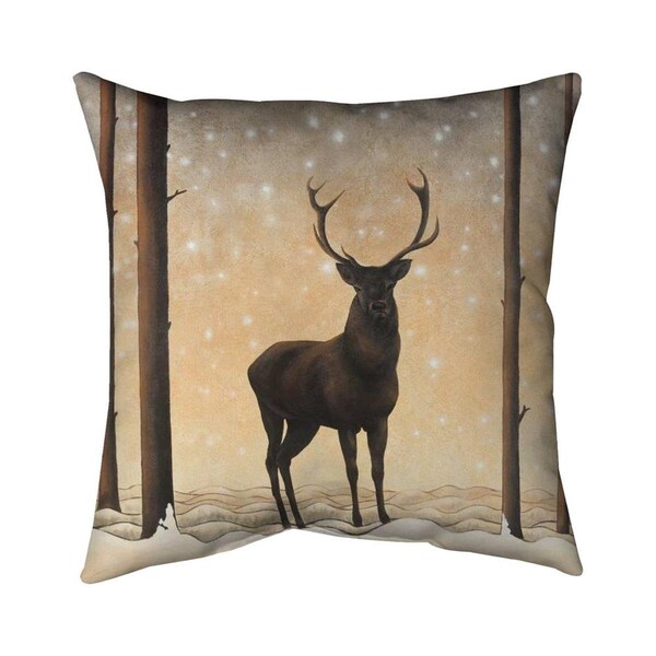 Fondo 20 x 20 in. Roe Deer In Winter-Double Sided Print Indoor Pillow - FO2795262