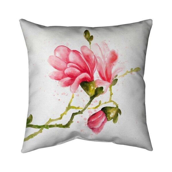 Begin Home Decor 20 x 20 in. Magnolia Flowers-Double Sided Print Indoor Pillow - 5541-2020-FL209