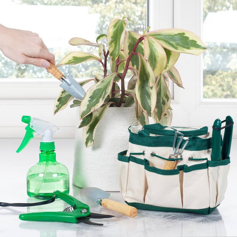 Pure Garden 7.25 in. 7-in-1 Plant Care Garden Tool Set with Bag - W150073