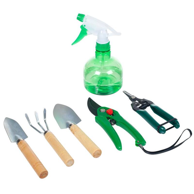 Pure Garden 7.25 in. 7-in-1 Plant Care Garden Tool Set with Bag - W150073