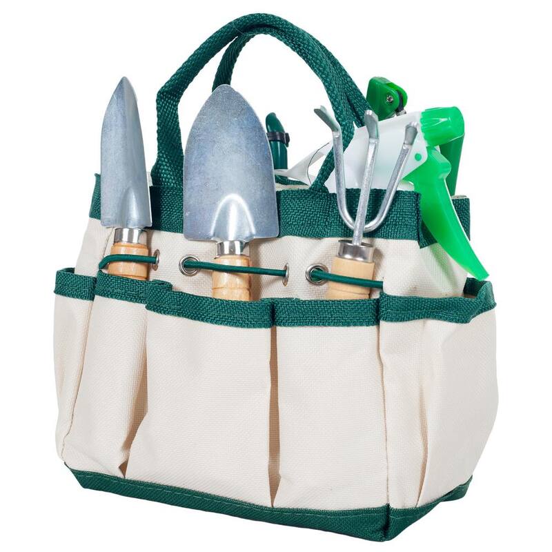 Pure Garden 7.25 in. 7-in-1 Plant Care Garden Tool Set with Bag - W150073