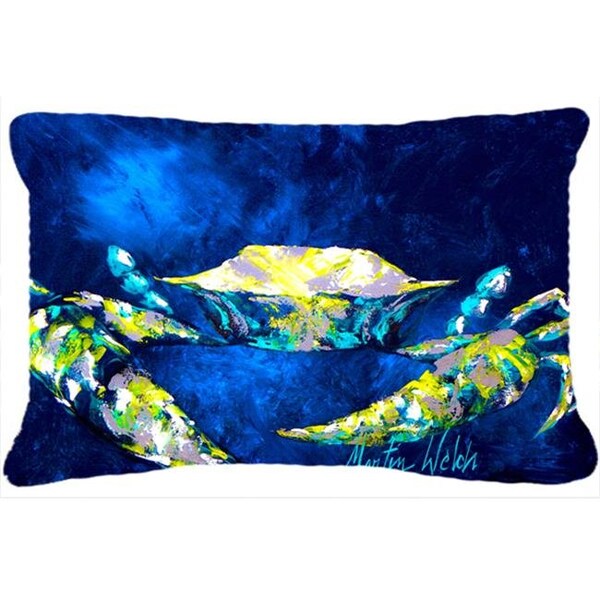Carolines Treasures Carolines Treasures MW1101PW1216 Crab Tealy Indoor & Outdoor Fabric Decorative Pillow - MW1101PW1216