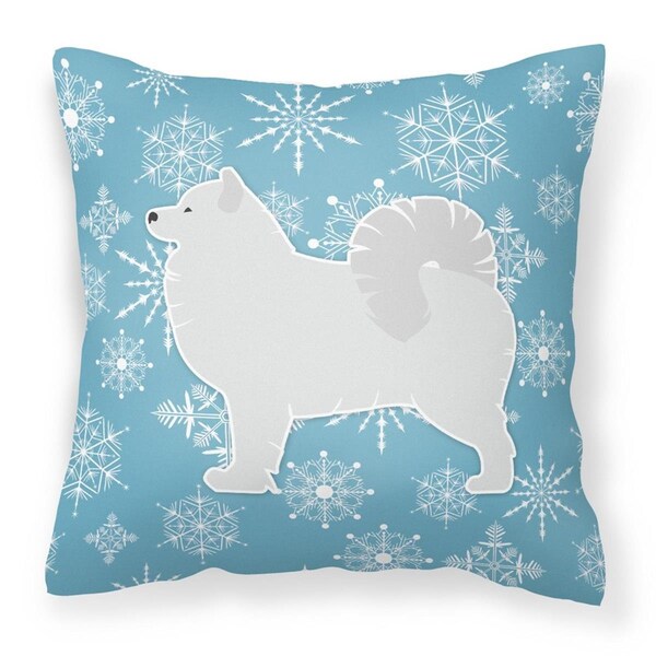 Jensendistributionservices Winter Snowflake Samoyed Fabric Decorative Pillow - MI2550110