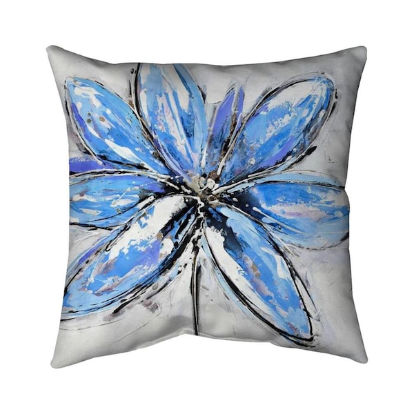 Fondo 26 x 26 in. Blue Flower-Double Sided Print Indoor Pillow - FO2793160