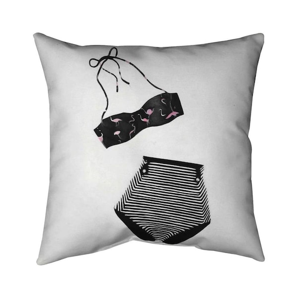 Fondo 20 x 20 in. Vintage Womens Swimsuit-Double Sided Print Indoor Pillow - FO2772583
