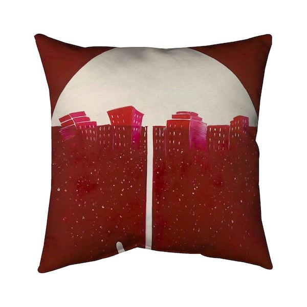 Begin Home Decor 20 x 20 in. Red City Under Umbrella-Double Sided Print Indoor Pillow - 5541-2020-MI39