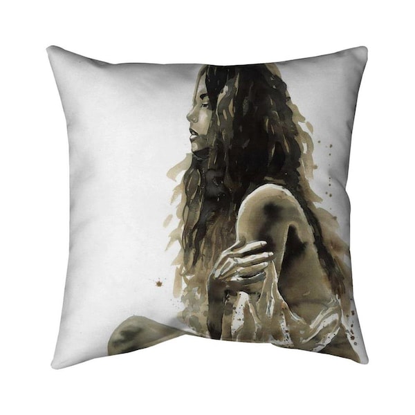 Begin Home Decor 20 x 20 in. Woman In Sepia-Double Sided Print Indoor Pillow - 5541-2020-FI76