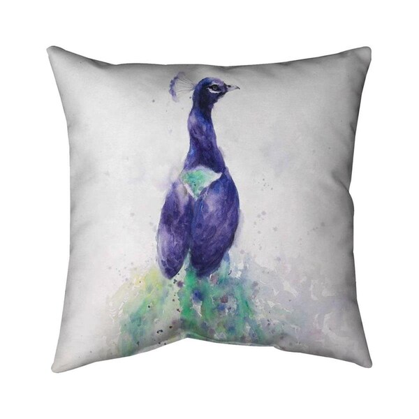 Fondo 26 x 26 in. Graceful Peacock-Double Sided Print Indoor Pillow - FO2773718
