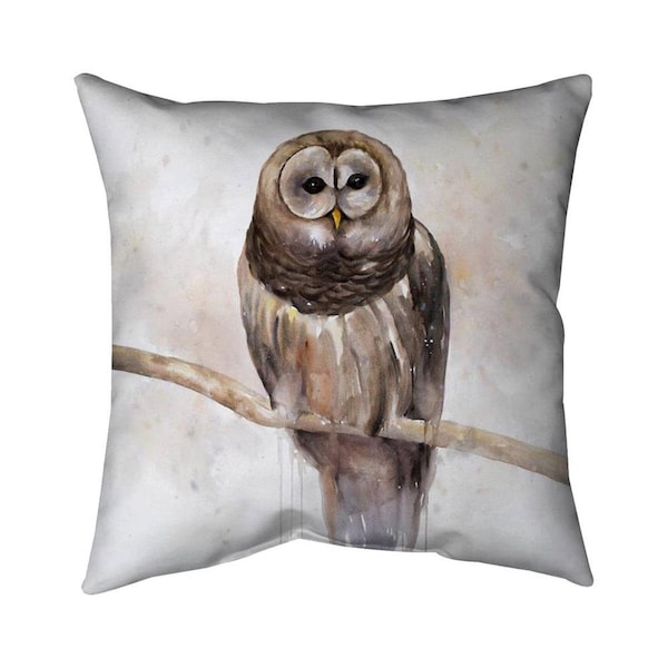 Begin Home Decor 20 x 20 in. Barred Owl-Double Sided Print Indoor Pillow - 5541-2020-AN387
