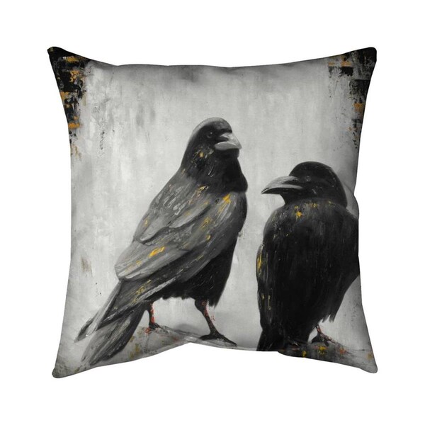 Fondo 26 x 26 in. Two Crows Birds-Double Sided Print Indoor Pillow - FO2796369