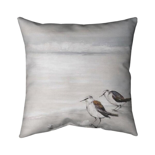 Fondo 26 x 26 in. Two Sandpipiers Birds-Double Sided Print Indoor Pillow - FO2791739