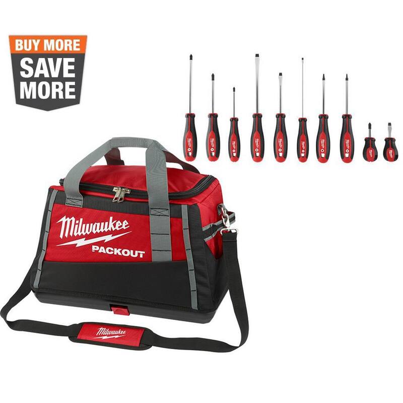 Milwaukee 20 in. PACKOUT Tool Bag/Tote with Screwdriver Set (11-Piece) - 48-22-8322-48-22-2710