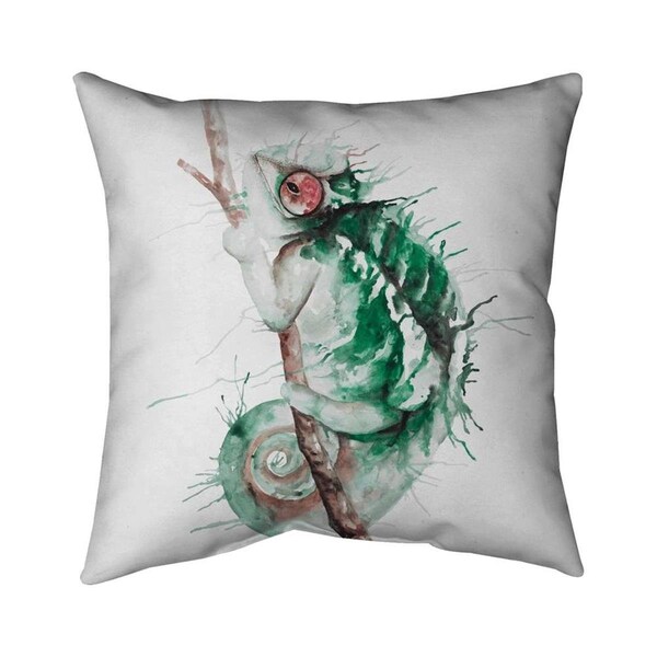 Begin Home Decor 26 x 26 in. Watercolor Chameleon-Double Sided Print Indoor Pillow - 5541-2626-AN204-1