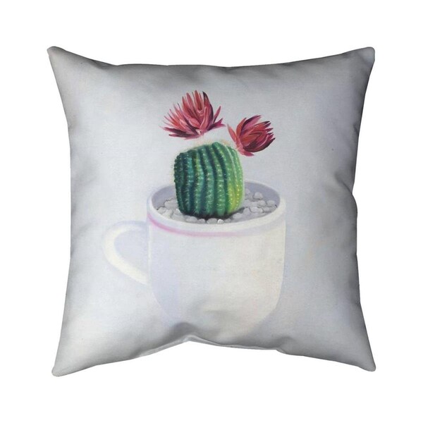 Begin Home Decor 26 x 26 in. Mini Cactus In A Cup-Double Sided Print Indoor Pillow - 5541-2626-FL328