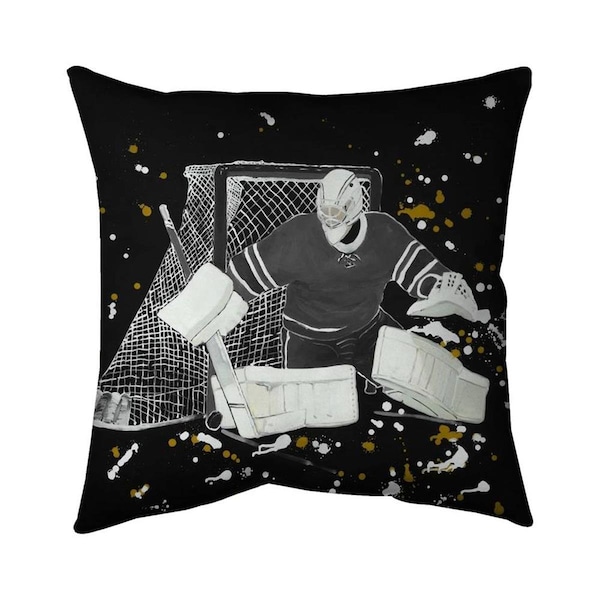 Begin Home Decor 20 x 20 in. Goalkeeper Hockey-Double Sided Print Indoor Pillow - 5541-2020-SP73