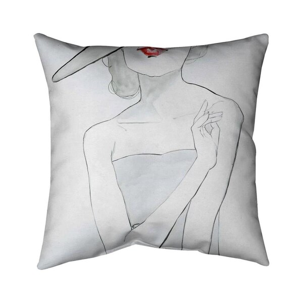 Begin Home Decor 20 x 20 in. Woman with Hat-Double Sided Print Indoor Pillow - 5541-2020-FA22