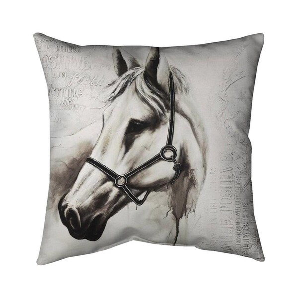 Begin Home Decor 20 x 20 in. Flicka The White Horse-Double Sided Print Indoor Pillow - 5541-2020-AN70