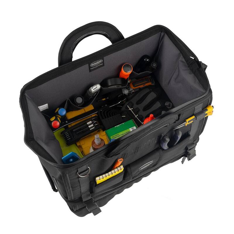 BUCKET BOSS Pro Drop Bottom 18 in. All Terrain Tool Bag with 14 Pockets - 68018