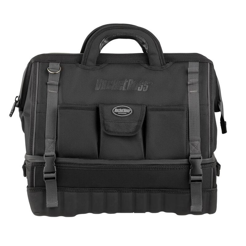 BUCKET BOSS Pro Drop Bottom 18 in. All Terrain Tool Bag with 14 Pockets - 68018