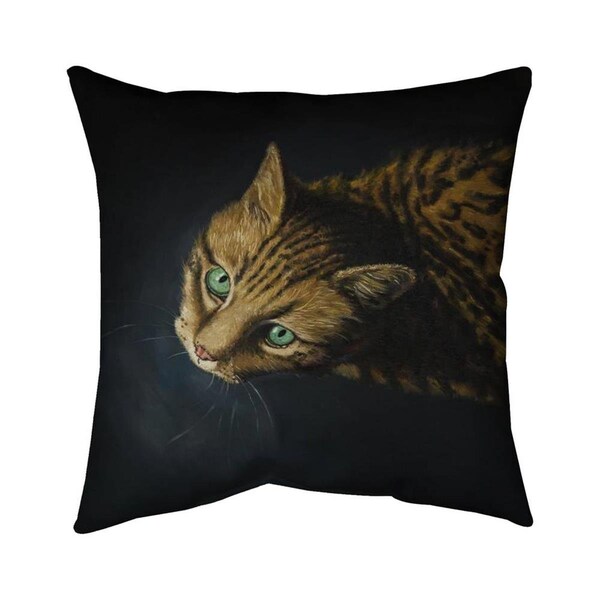 Fondo 26 x 26 in. Bengal Cat-Double Sided Print Indoor Pillow - FO2794665