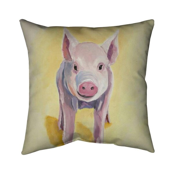 Begin Home Decor 26 x 26 in. Solitary Pig-Double Sided Print Indoor Pillow - 5541-2626-AN419