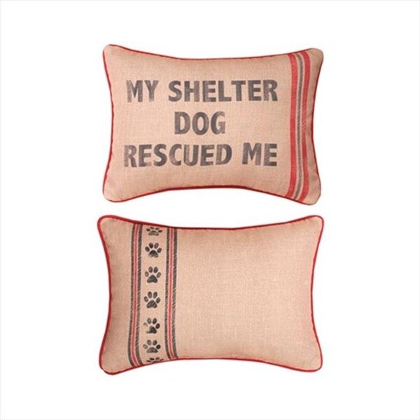 Manual Woodworkers & Weavers Manual Woodworkers and Weavers SHXMSD Dog To The Rescue My Shelter Dog Rescued Me Printed Pillow Reversible Pillow Printed Fabric 13 X 18 in. - SHXMSD