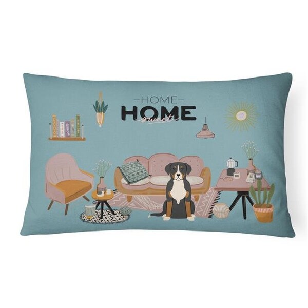 Carolines Treasures Carolines Treasures CK7882PW1216 12 x 3 x 16 in. Greater Swiss Mountain Dog Sweet Home Canvas Fabric Decorative Pillow - CK7882PW1216
