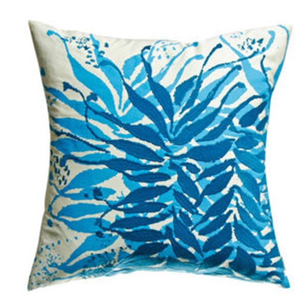 Manmade Water 18 in. x 18 in. Pillow - Blue-Mustard - MA344176