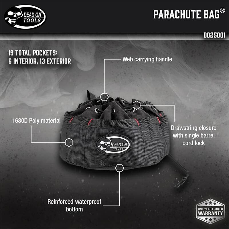 DEAD ON TOOLS 10 in. Black Parachute Tool Bag - DO25001