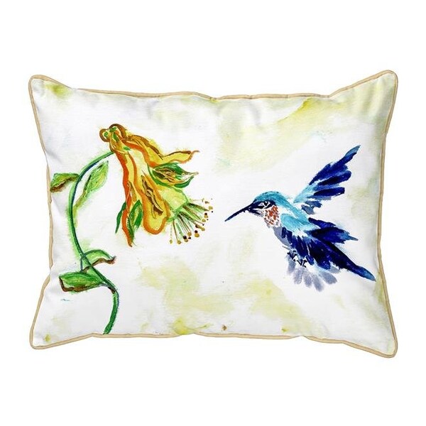 Betsy Drake Betsy Drake SN824 11 x 14 in. Hummingbird & Yellow Flower Small Pillow - SN824