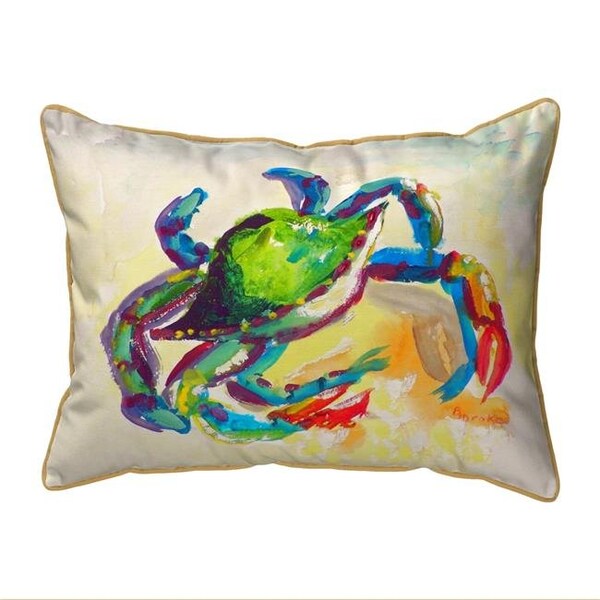 Betsy Drake Betsy Drake SN267 11 x 14 in. Teal Crab Small Indoor & Outdoor Pillow - SN267