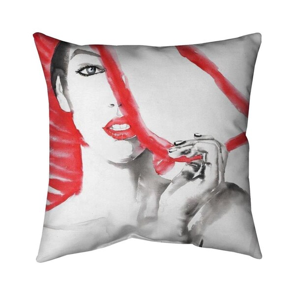 Begin Home Decor 20 x 20 in. Woman with Big Hat-Double Sided Print Indoor Pillow - 5541-2020-FI73