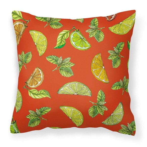 Jensendistributionservices Lemons Limes & Orange Fabric Decorative Pillow - 14 x 3 x 14 in. - MI2550712