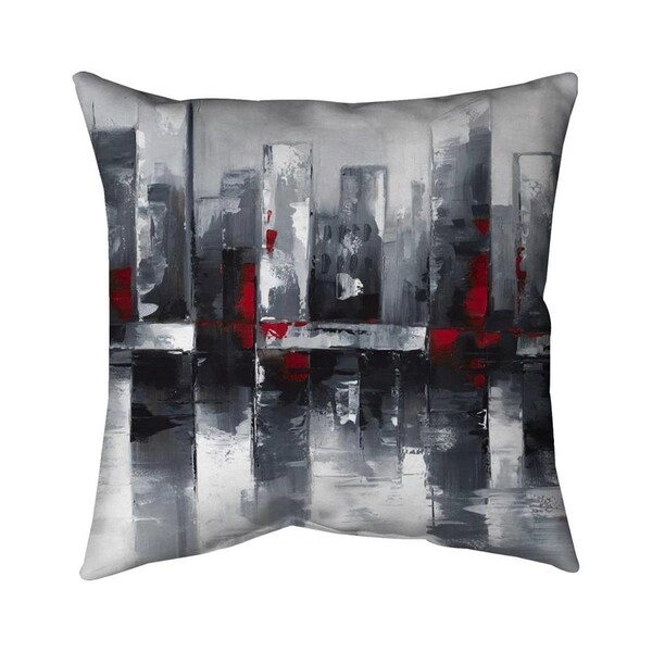 Begin Home Decor 26 x 26 in. Abstract Cityscape-Double Sided Print Indoor Pillow - 5541-2626-CI16