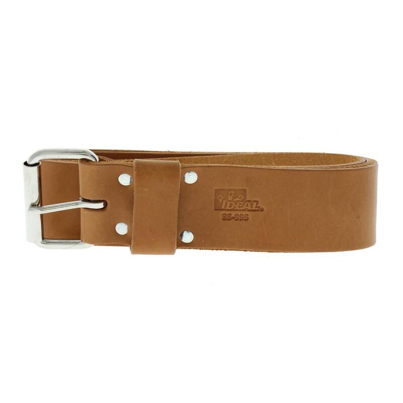 IDEAL 2 in. x 48 in. Premium Leather Roller Buckle Tool Belt Bag - 35-995