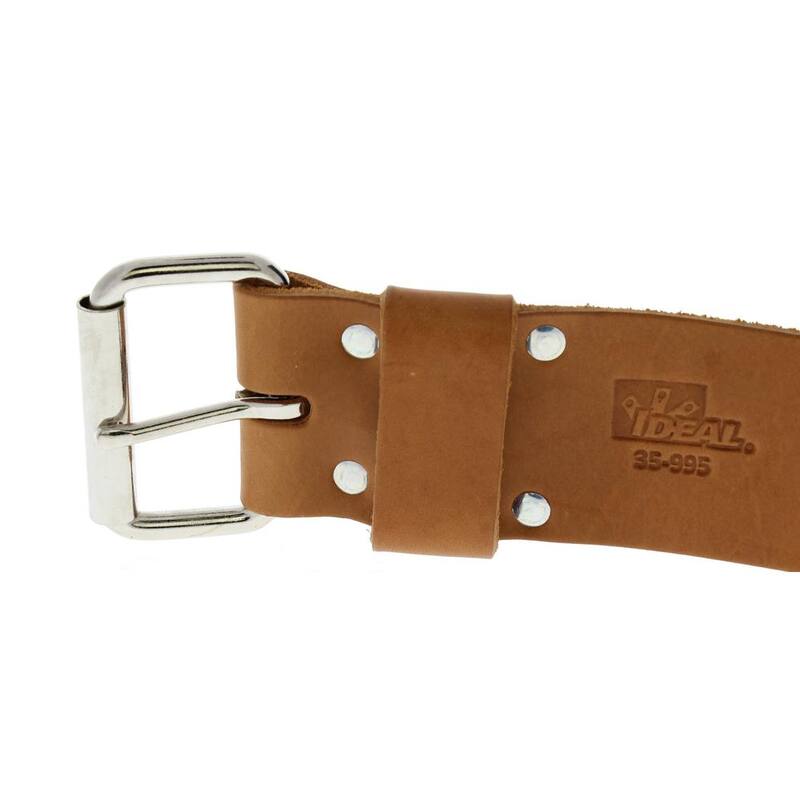 IDEAL 2 in. x 48 in. Premium Leather Roller Buckle Tool Belt Bag - 35-995
