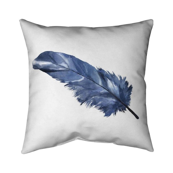 Fondo 20 x 20 in. Blue Feather-Double Sided Print Indoor Pillow - FO2773610