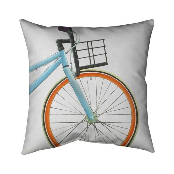 Fondo 26 x 26 in. Orange & Blue Bike-Double Sided Print Indoor Pillow - FO2792829