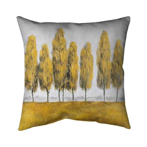 Begin Home Decor 20 x 20 in. Abstract Yellow Trees-Double Sided Print Indoor Pillow - 5541-2020-LA80