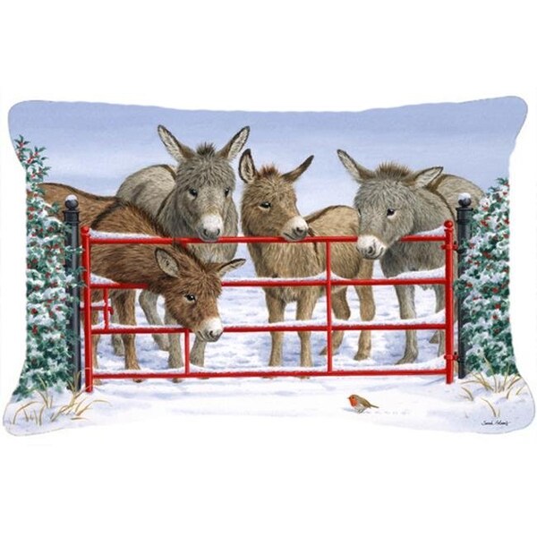 Carolines Treasures Carolines Treasures ASA2198PW1216 Donkeys & Robin Fabric Decorative Pillow - ASA2198PW1216
