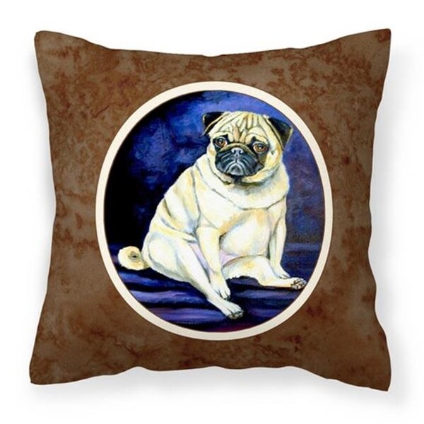 Carolines Treasures Carolines Treasures 7026PW1414 Fawn Pug Penny for Your Thoughts Fabric Decorative Pillow - 7026PW1414