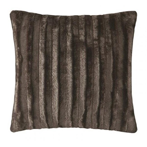 Madison Park Madison Park MP30-2999 Duke Faux Fur Square Pillow; Chocolate - 20 x 20 in. - MP30-2999