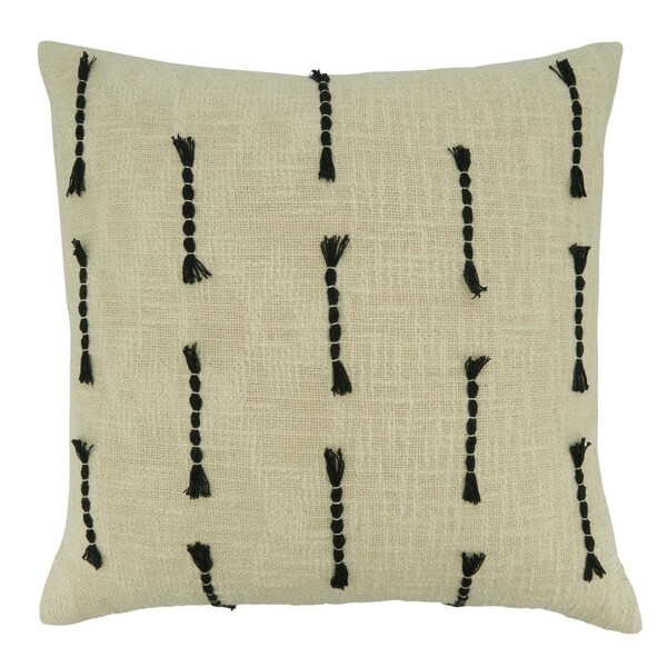 Rlm Distribution Frayed Stitch Line Throw Pillow with Poly Filling White - HO3196031