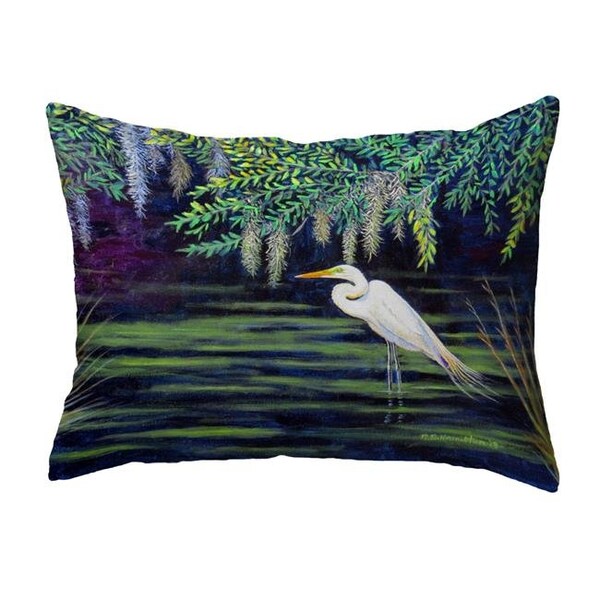 Betsy Drake Betsy Drake KS751 11 x 14 in. Egret Lagoon Non-Corded Indoor & Outdoor Pillow - KS751