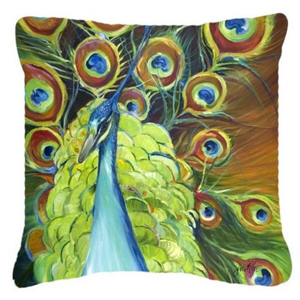 Carolines Treasures Carolines Treasures JMK1209PW1818 Peacock Canvas Fabric Decorative Pillow - JMK1209PW1818