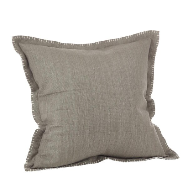Rlm Distribution SARO  20 in. Square Celena Whip Stitched Flange Design Down Filled Throw Pillow  Grey - HO3210995