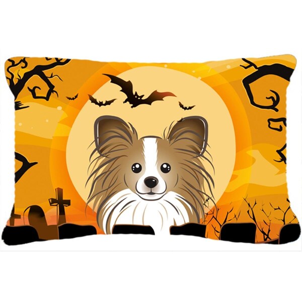 Carolines Treasures Halloween Papillon Fabric Decorative Pillow - BB1806PW1216