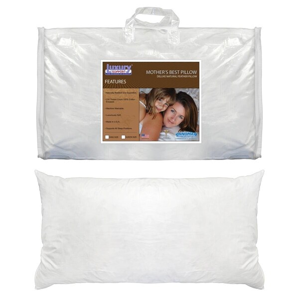 Innomax 20 x 36 in. Mothers Best Deluxe Natural Feather Pillow, King Size - 5-28-SF-K