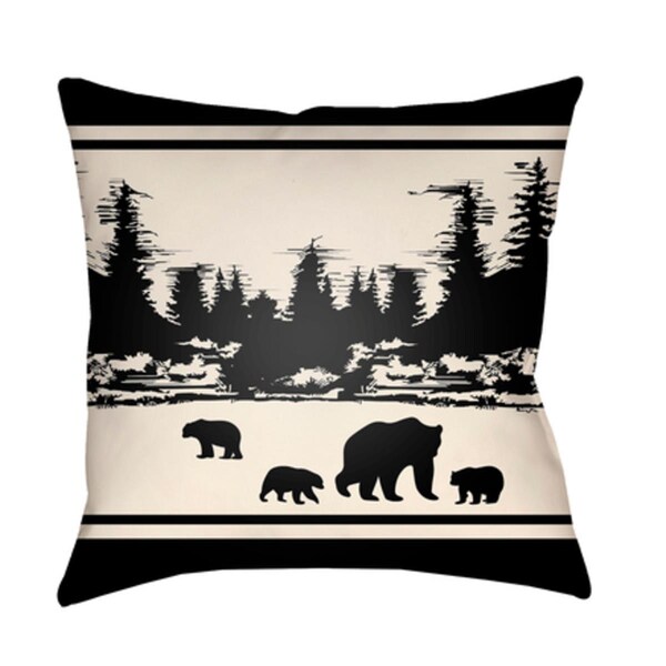 Artistic Weavers Lodge Cabin Woodland Poly Filled Pillow - Black & Beige - 20 x 20 in. - LGCB2055-2020