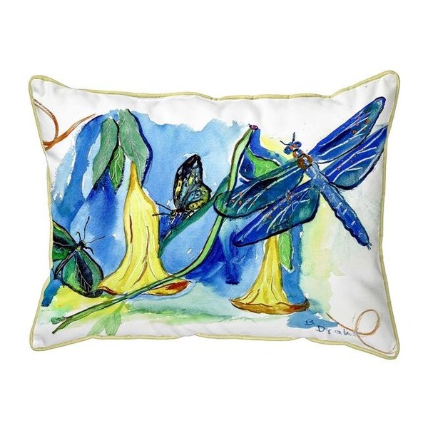 Betsy Drake Betsy Drake ZP813 20 x 24 in. Yellow Bells & Dragonfly Indoor & Outdoor Extra Large Pillow - ZP813